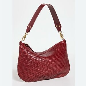 Clare V Moyen Messenger- Oxblood Diagonal Woven